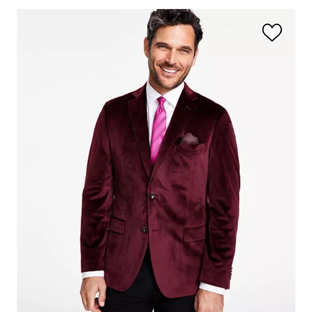 Brand New Men’s Alfani Modern Fit Microsuede Sport Burgundy Coat